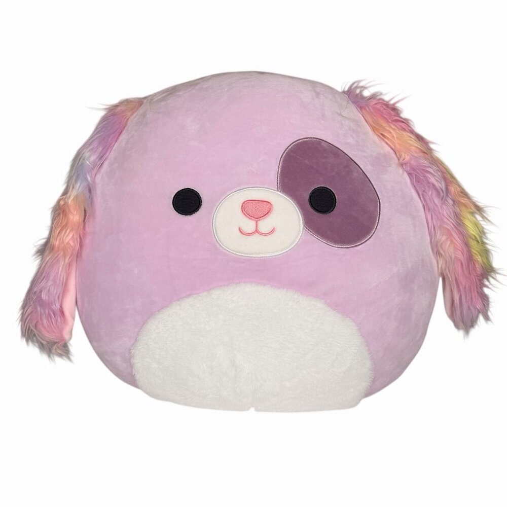 Squishmallow Official Kellytoy Barb The Rainbow Dog Large 16” Soft Plush